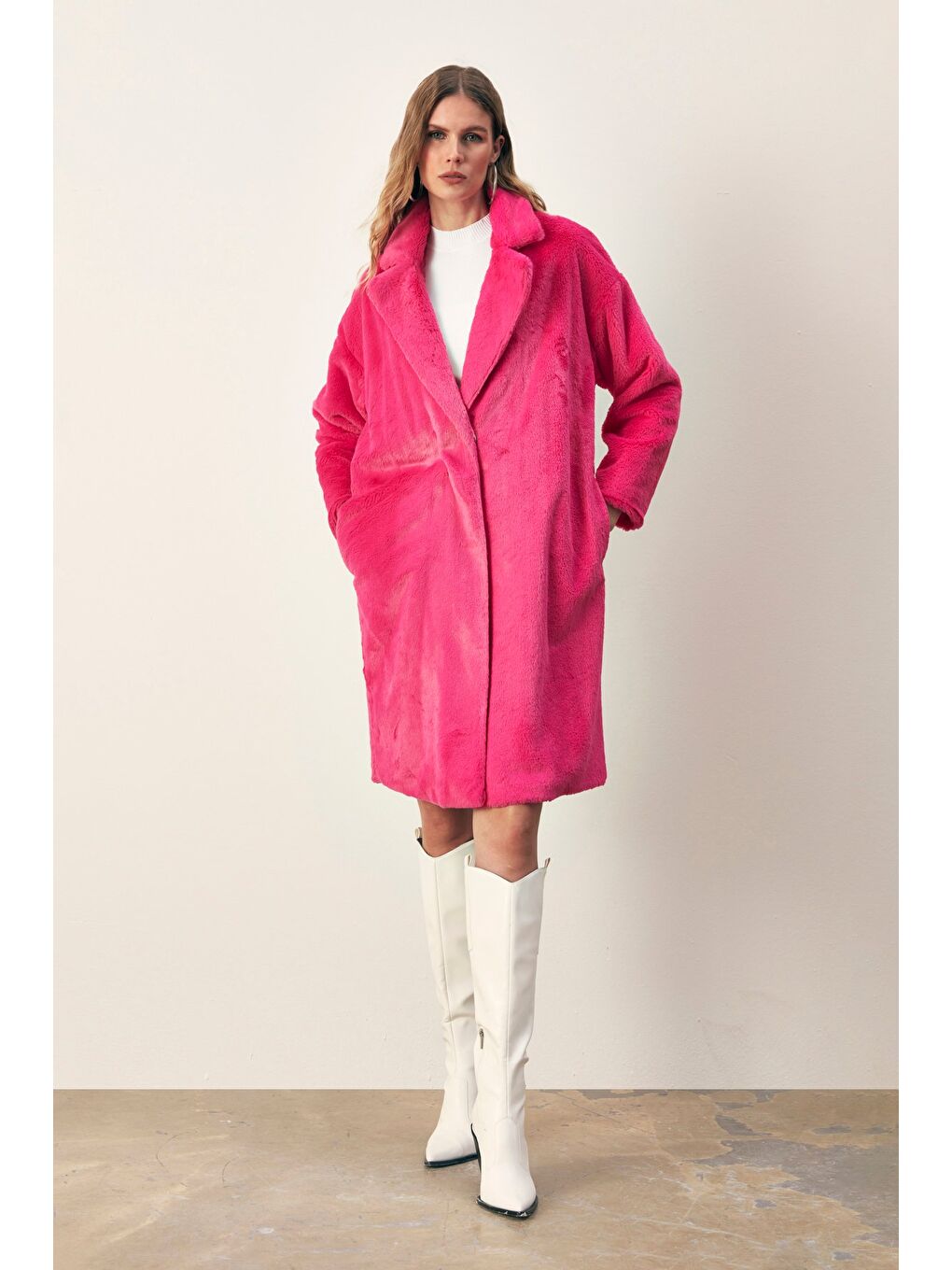 Cepli Uzun Pelüş Kaban   Fuşya-1