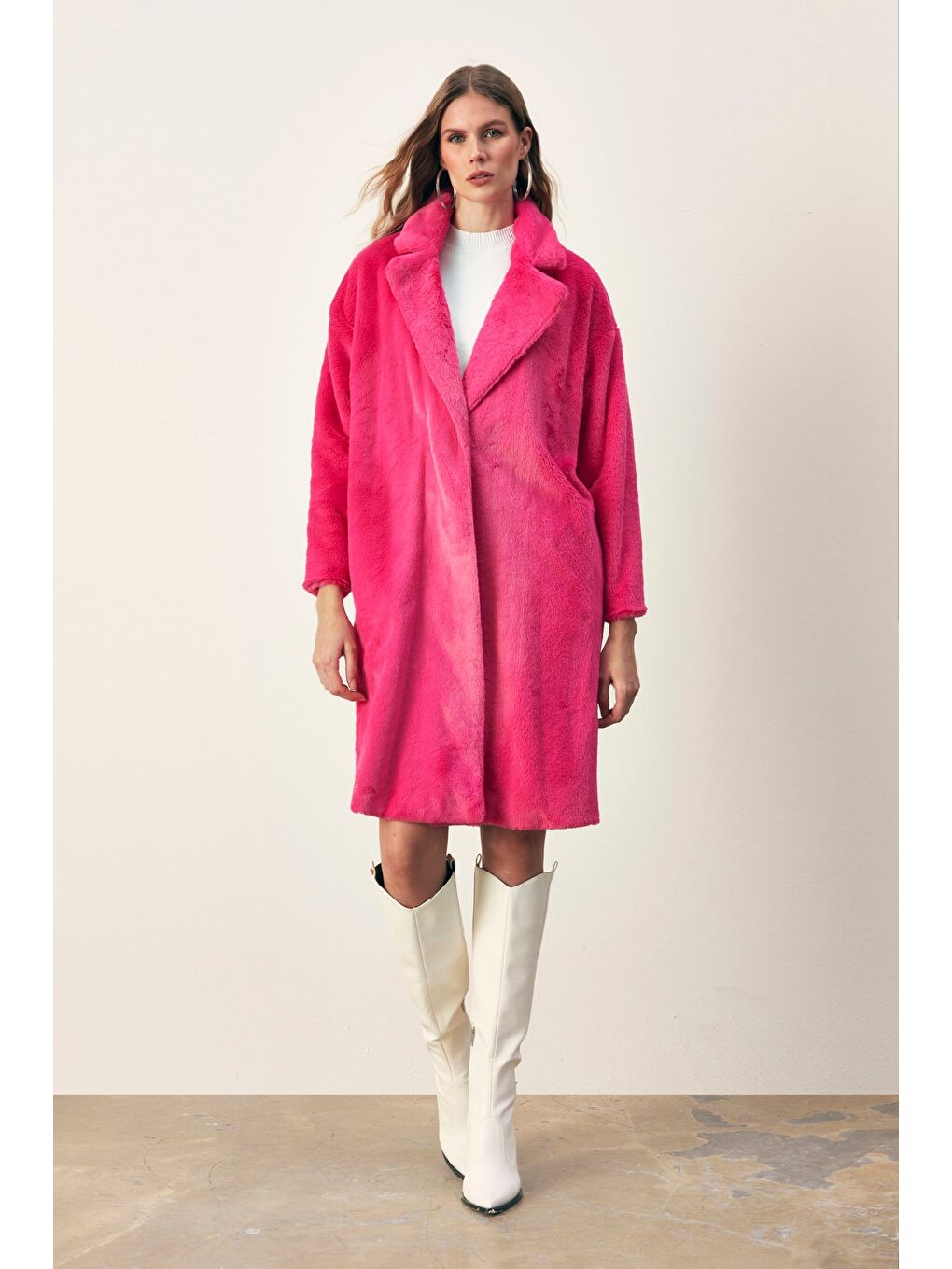 Cepli Uzun Pelüş Kaban   Fuşya-2