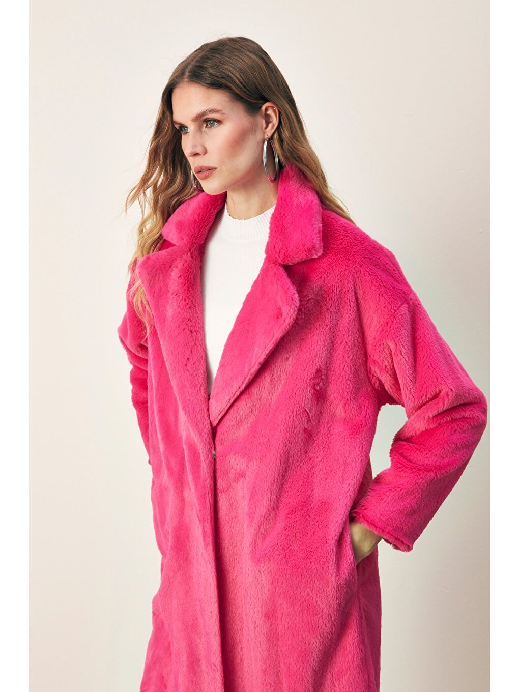 Cepli Uzun Pelüş Kaban   Fuşya-6