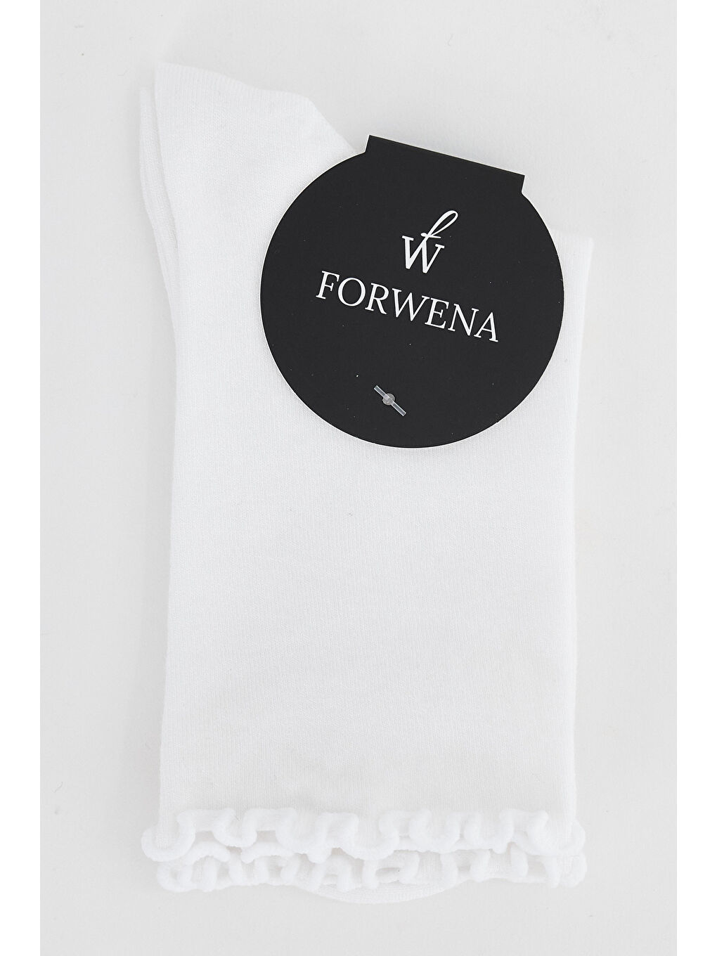 Beyaz Fırfırlı Modal Lastiksiz Dikişsiz Kadın Soket Çorap 36-41-2