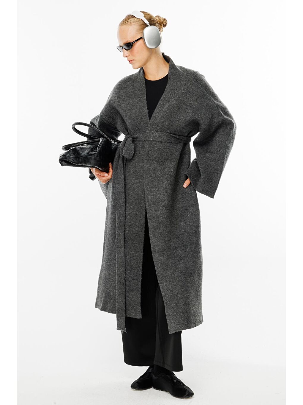 Gri Oversize Füme Hırka