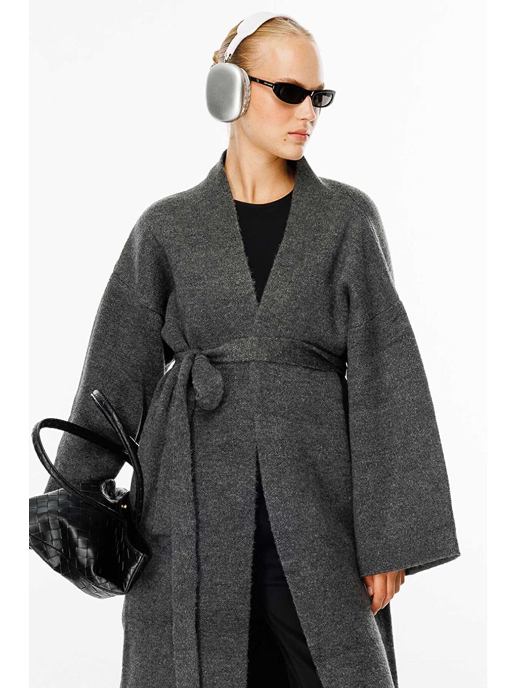 Gri Oversize Füme Hırka-2