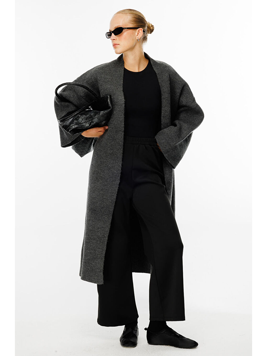 Gri Oversize Füme Hırka-3