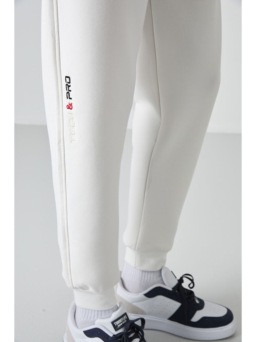 Ekru Bağcıklı Dar Paça  Erkek Jogger Eşofman Altı - 84999-4