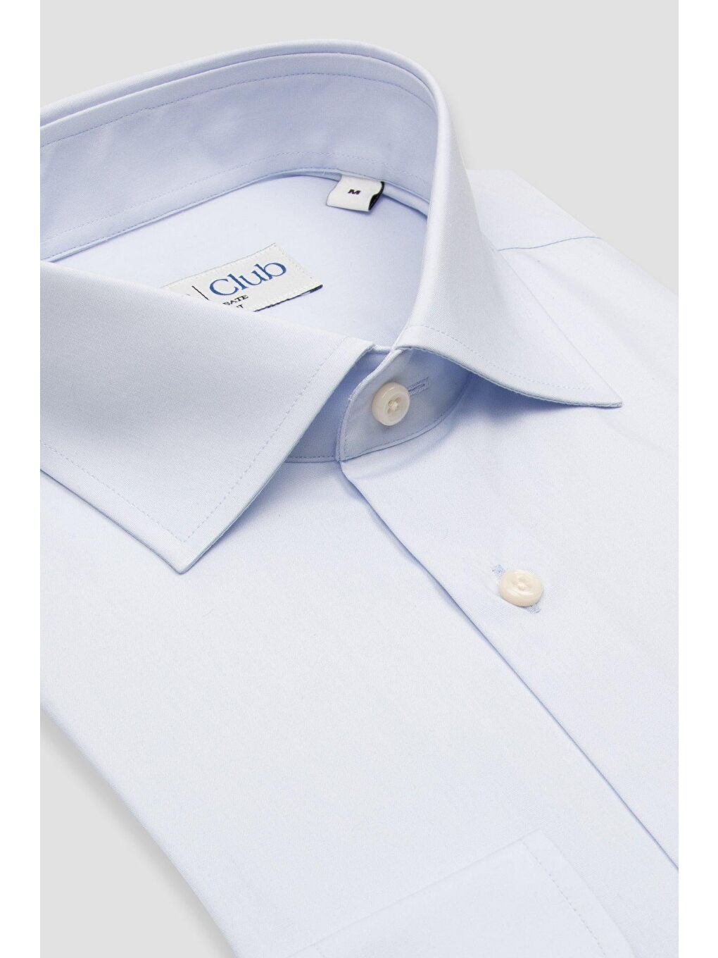 Bb Club Oscar Poplin Pamuk Polyester Slim Fit Açık Mavi Klasik Yaka Erkek Düz Gömlek-1