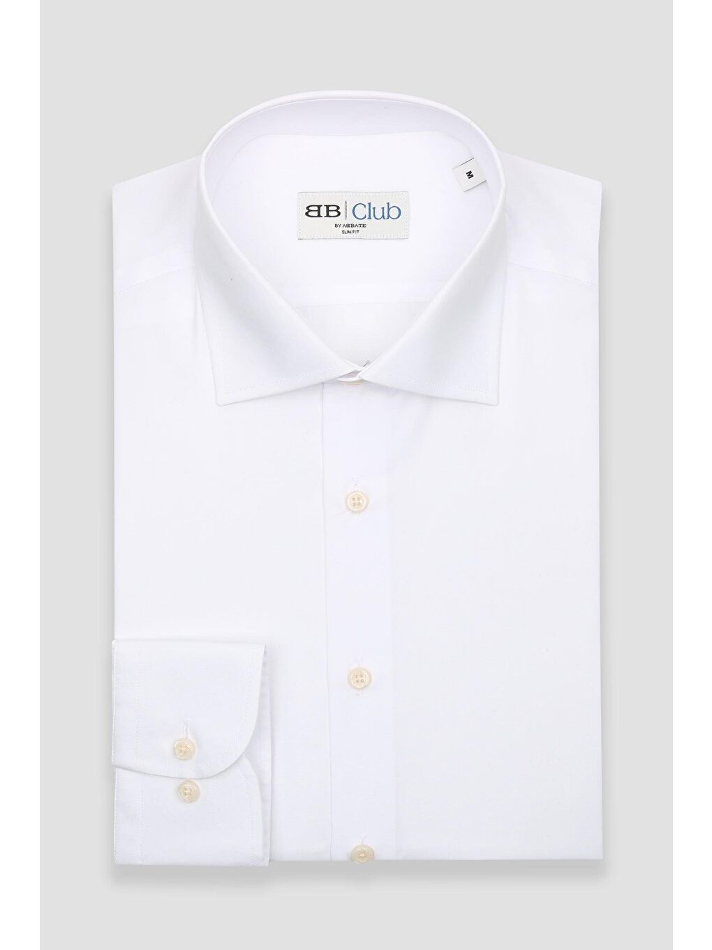 Bb Club Oscar Poplin Pamuk Polyester Slim Fit Beyaz Klasik Yaka Erkek Düz Gömlek-4