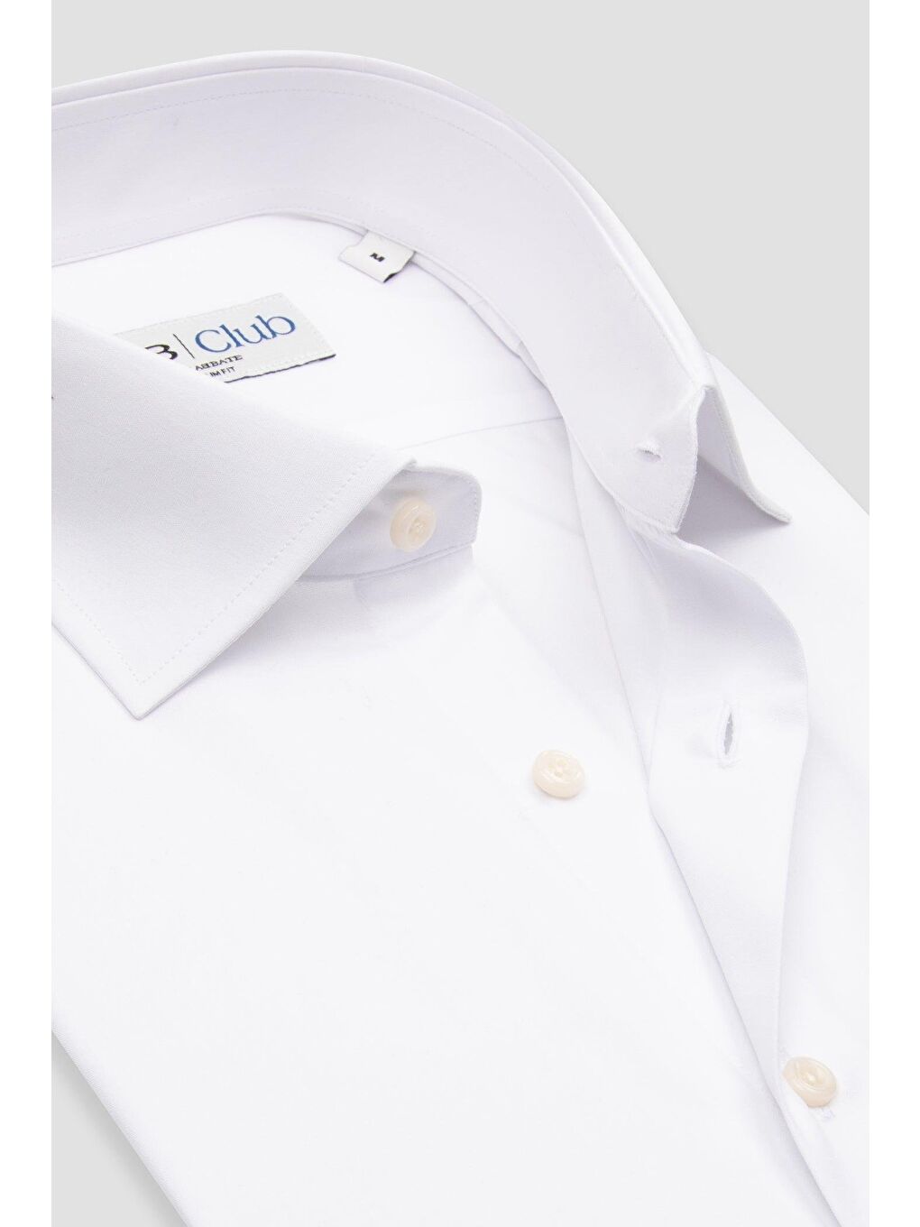 Bb Club Oscar Poplin Pamuk Polyester Slim Fit Beyaz Klasik Yaka Erkek Düz Gömlek-5