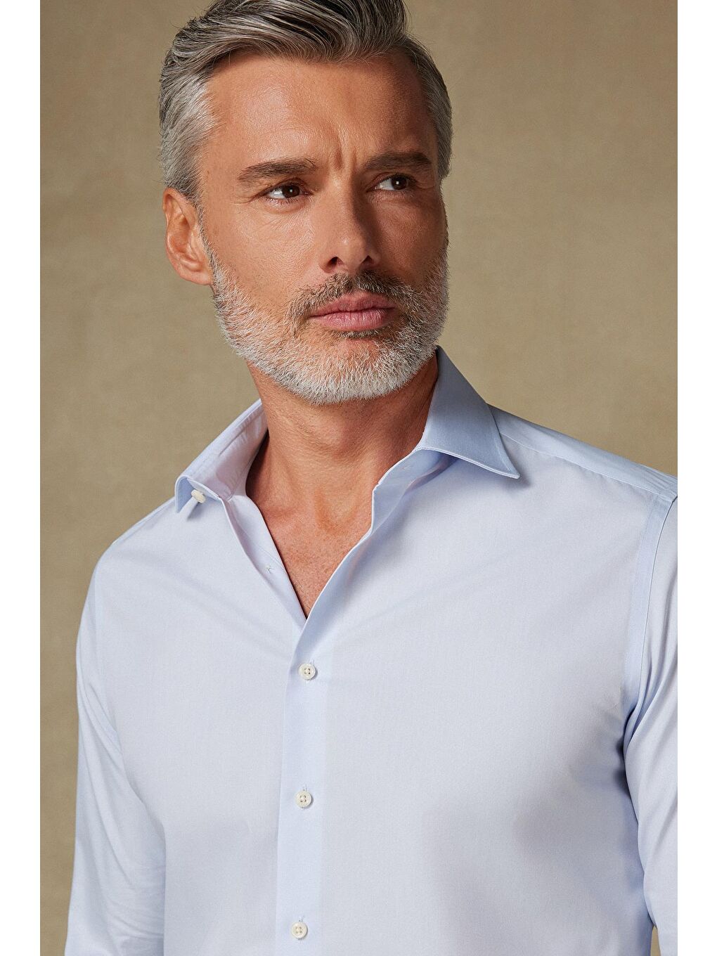 Bb Club Oscar Poplin Pamuk Polyester Slim Fit Açık Mavi Klasik Yaka Erkek Düz Gömlek-3