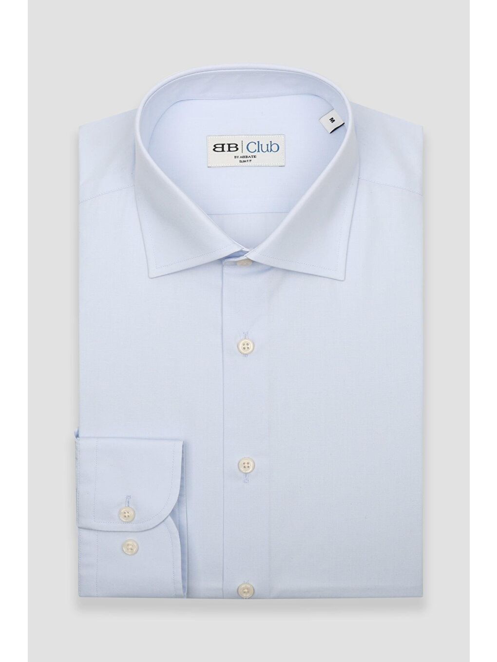 Bb Club Oscar Poplin Pamuk Polyester Slim Fit Açık Mavi Klasik Yaka Erkek Düz Gömlek-4
