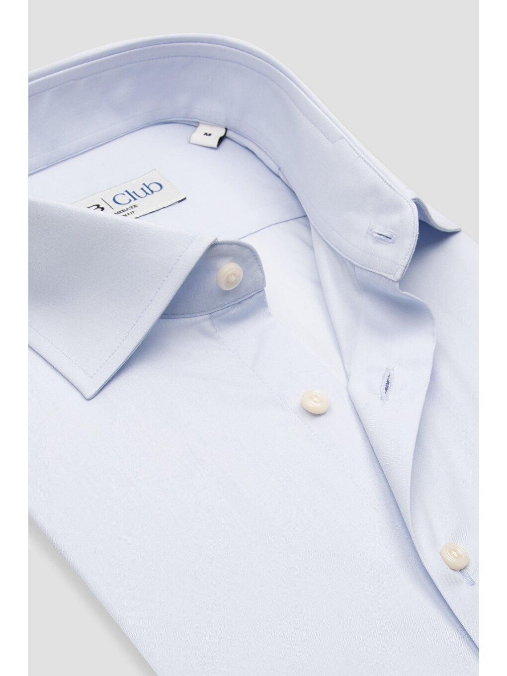 Bb Club Oscar Poplin Pamuk Polyester Slim Fit Açık Mavi Klasik Yaka Erkek Düz Gömlek-5