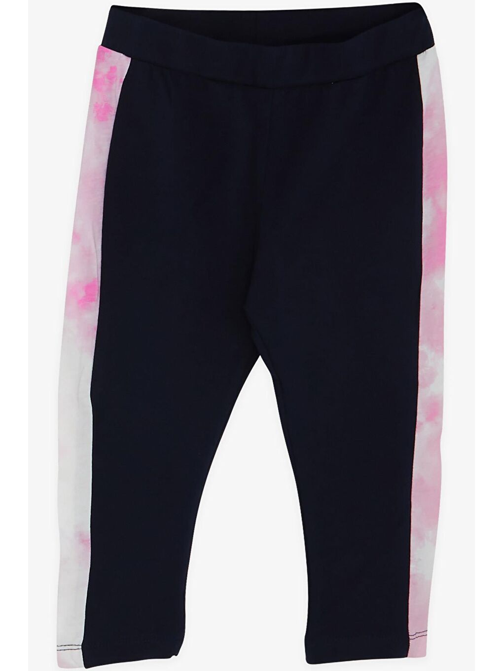 Kız Çocuk Kapri Taytlı Takım Batik Desenli Yazı Baskılı Pembe (8-14 Yaş)-3