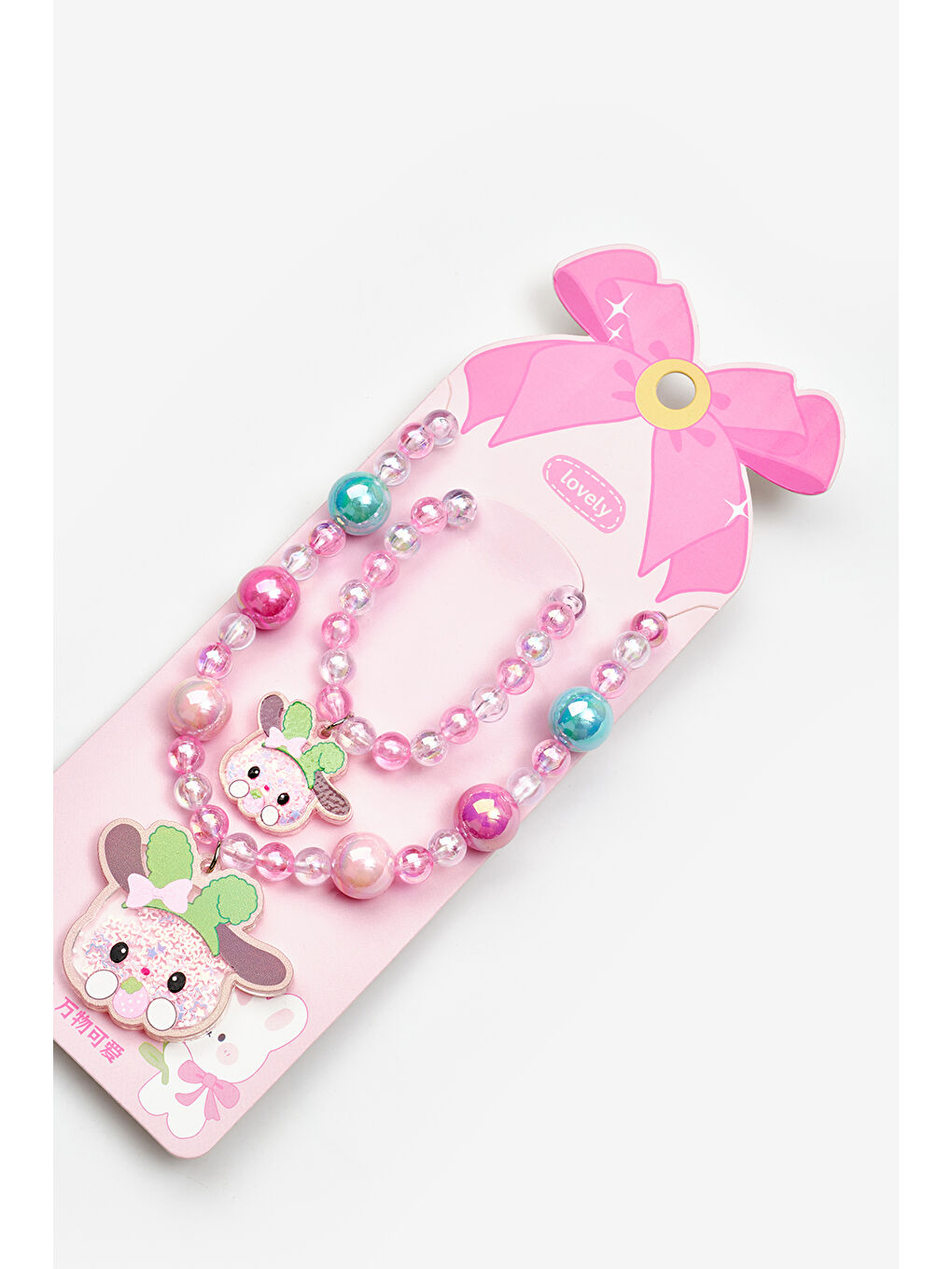Pembe  My Melody Figürlü Kız Çocuk Kolye ve Bileklik Set-1