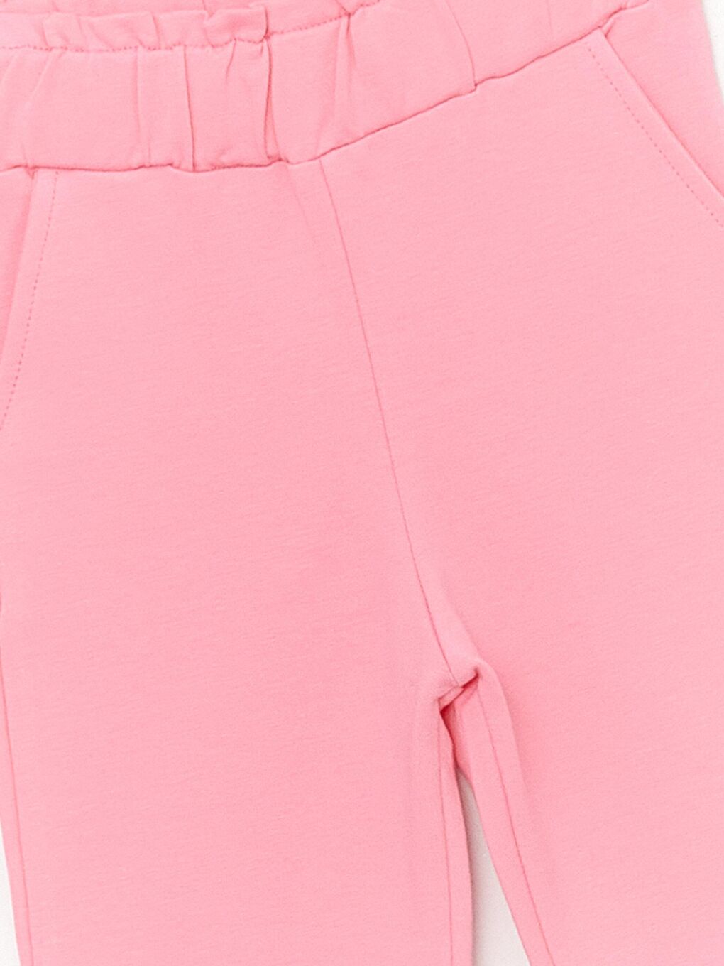 Fuşya Kız Çocuk Yırtmaçlı Beli Lastikli Cepli Mevsimlik Eşofman Altı-2