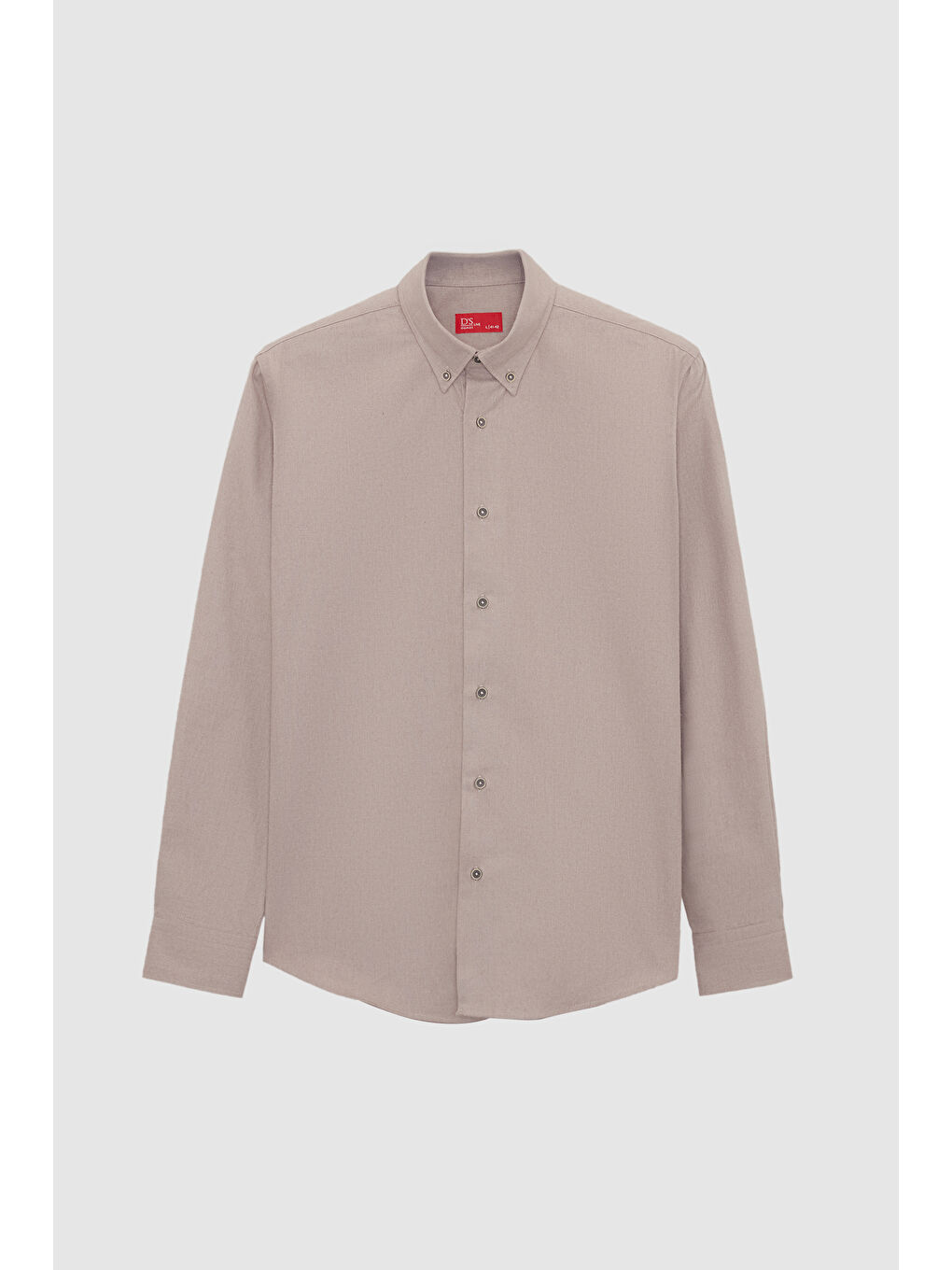 Bej Regular Fit Vizon Düz Kışlık Flanel Gömlek-4