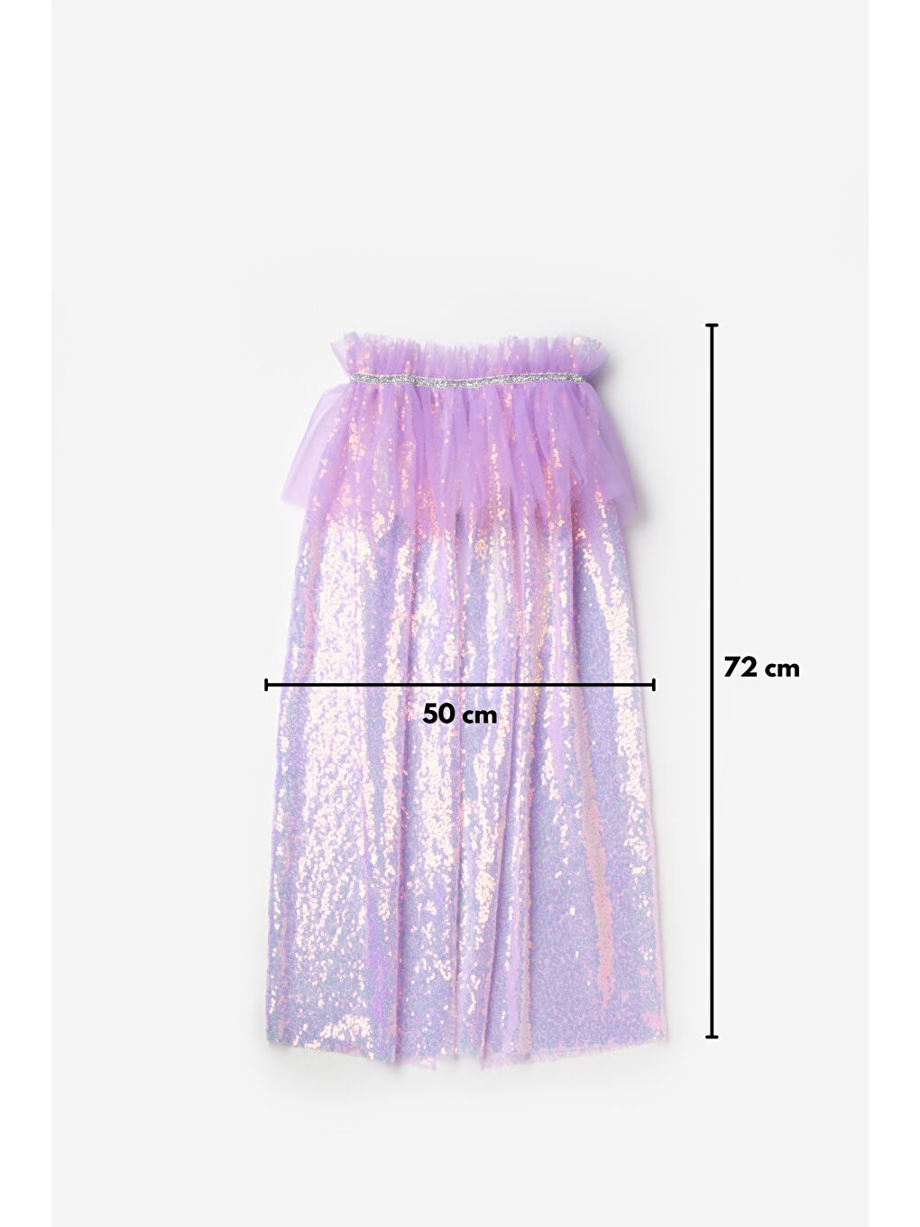 Lila Payetli Kız Çocuk Parti Pelerini-3