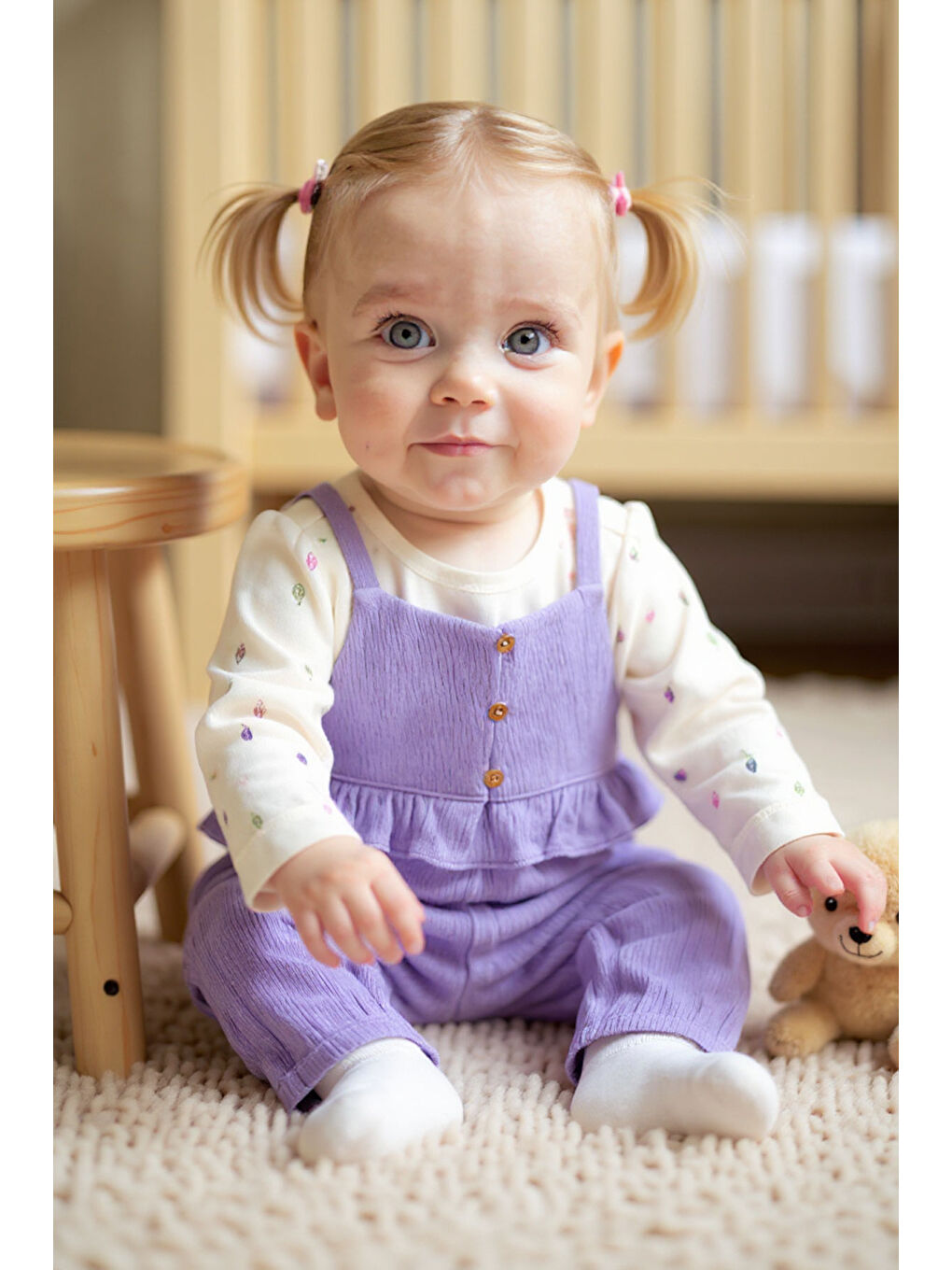 Kız Bebek Mor Salopet Set-1