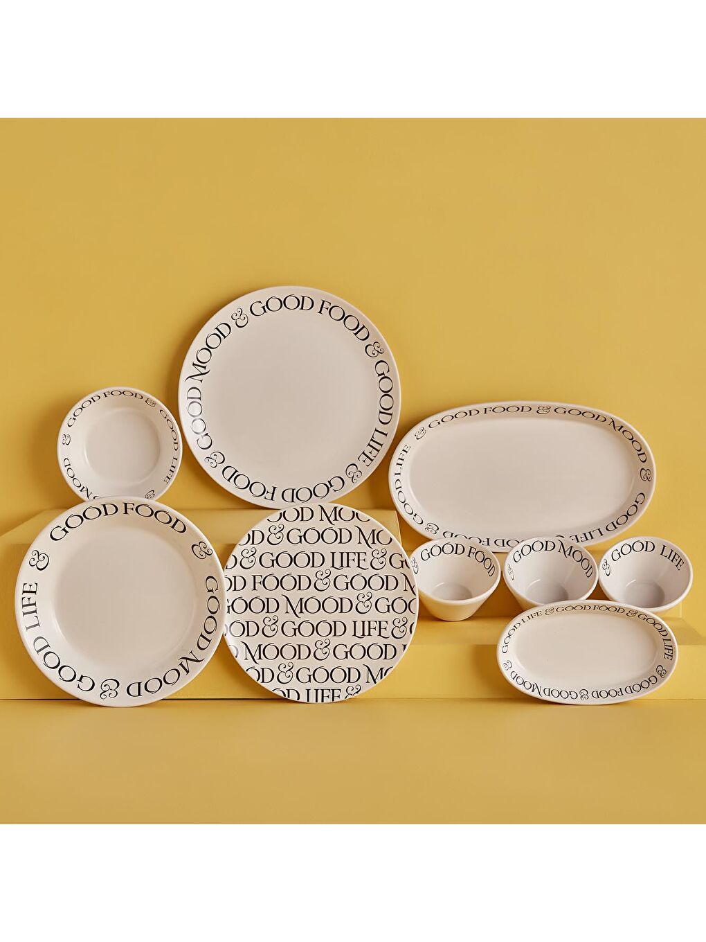 Motto Seramik Yemek Tabağı Beyaz-4