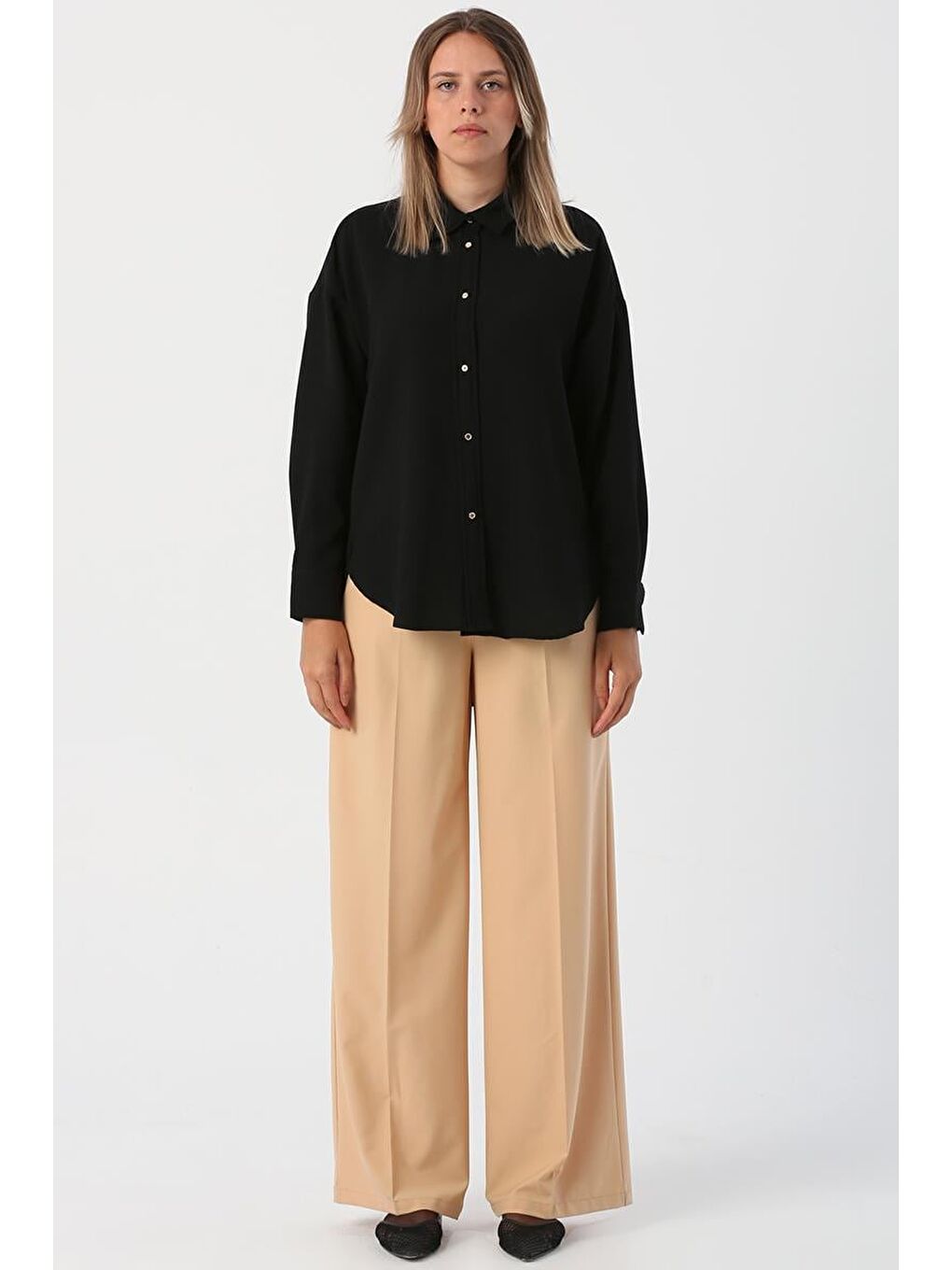 Siyah Rahat Gömlek Tunik-1