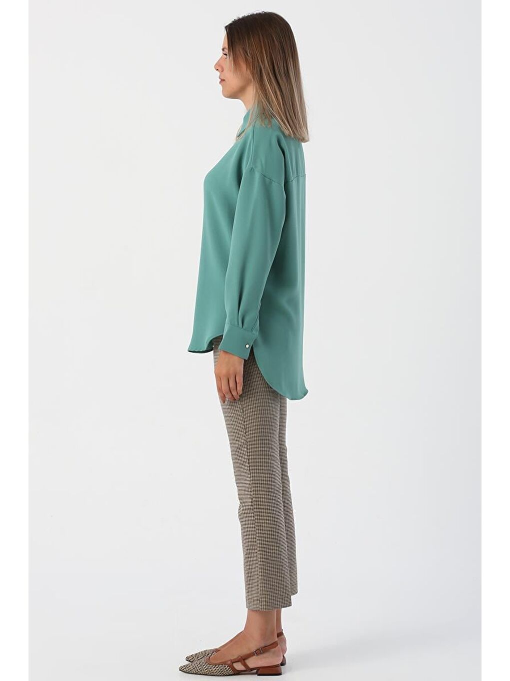 Yeşil-Rahat Gömlek Tunik-2