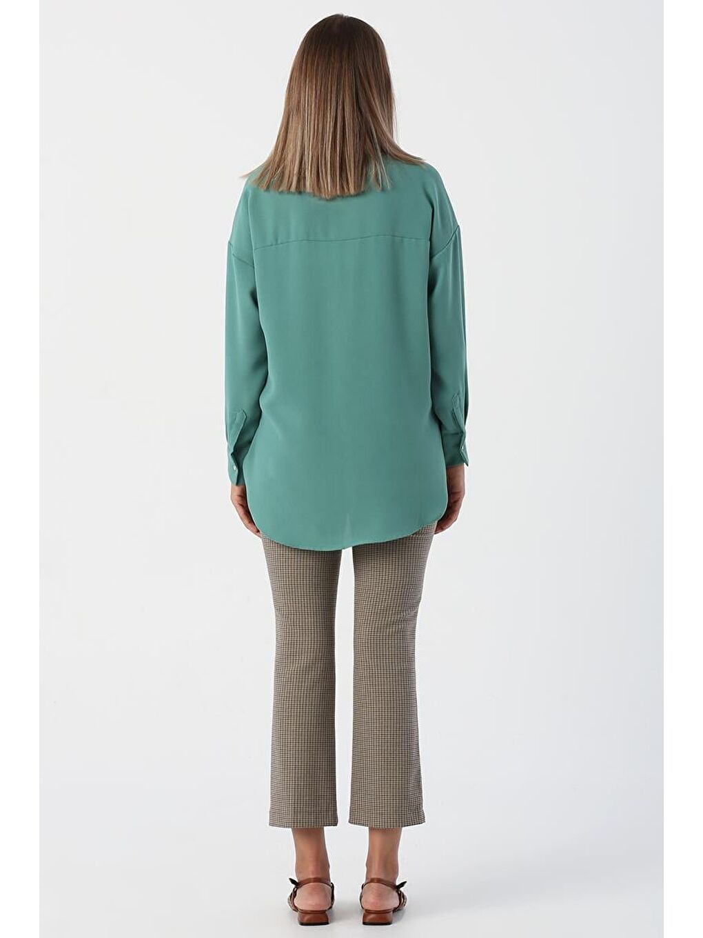 Yeşil-Rahat Gömlek Tunik-3