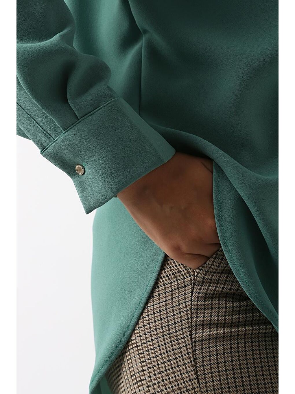 Yeşil-Rahat Gömlek Tunik-4