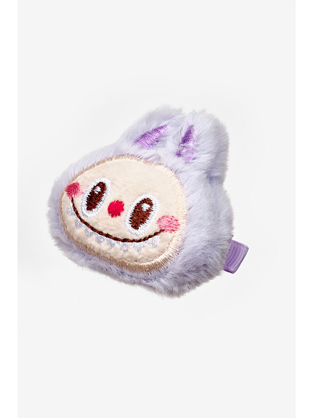 Lila Pelüş Oyuncak Figürlü Kız Çocuk Klips Toka-1