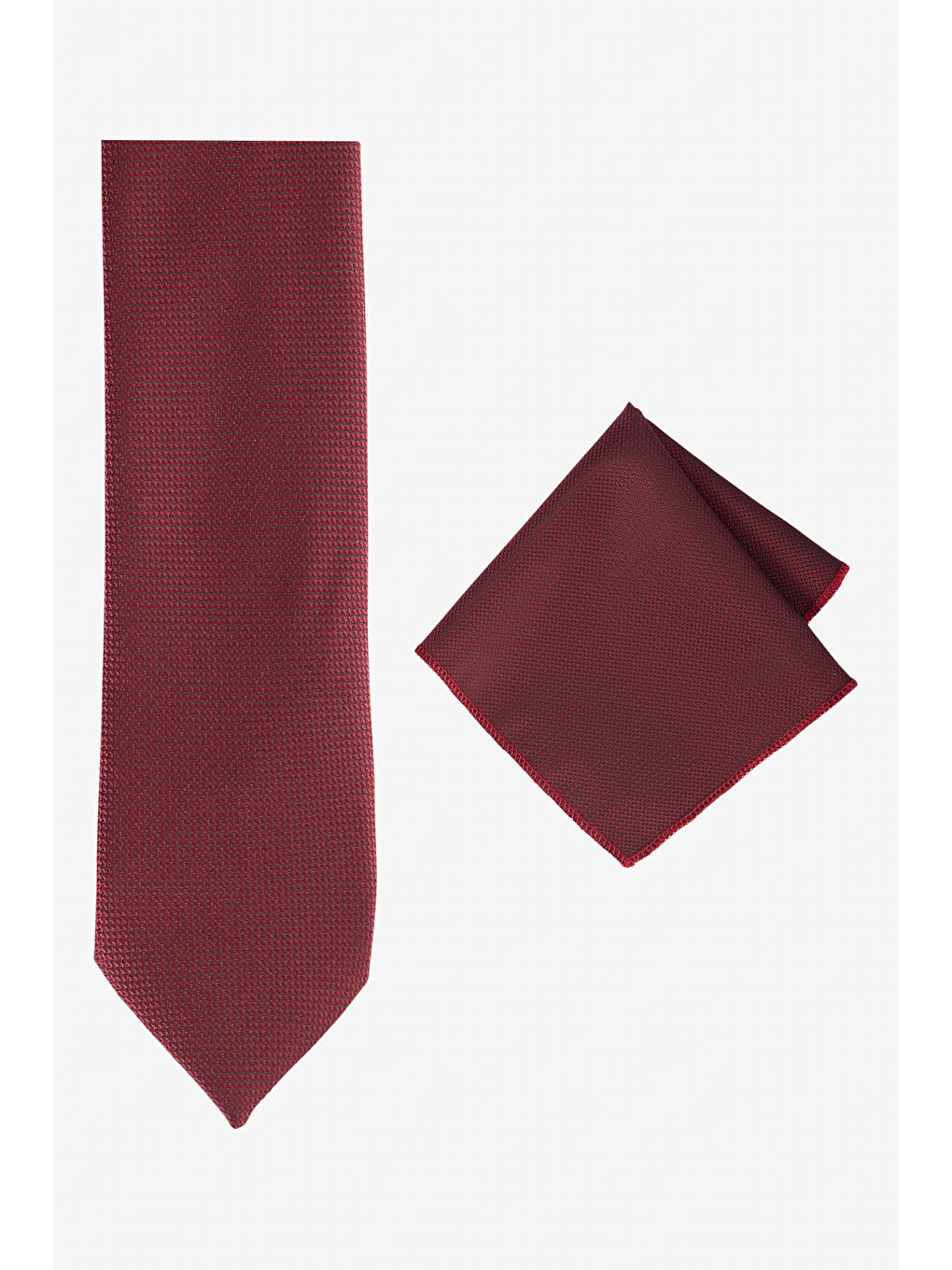 Erkek Bordo Kravat-Mendil Set-1