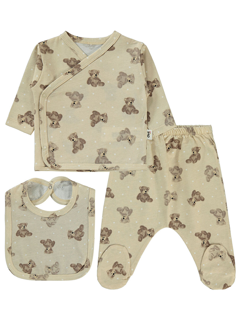 Baby Erkek Bebek Uzun Kol Zıbın Takımları 0-1 Ay Bej