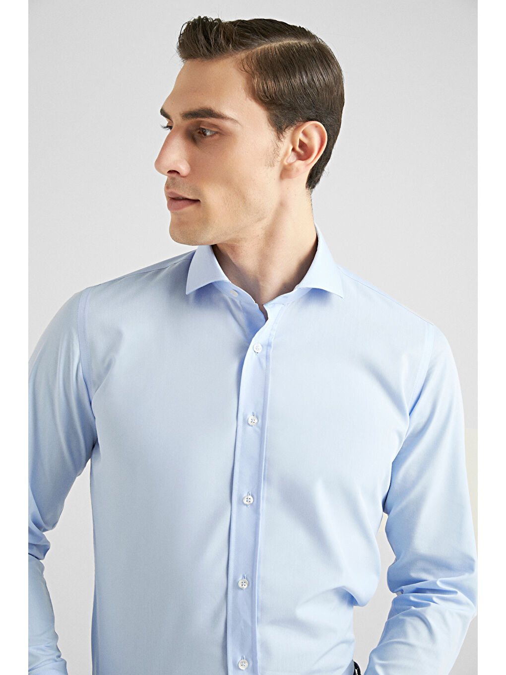 Slim Fit Mavi Nano Care Gömlek-1