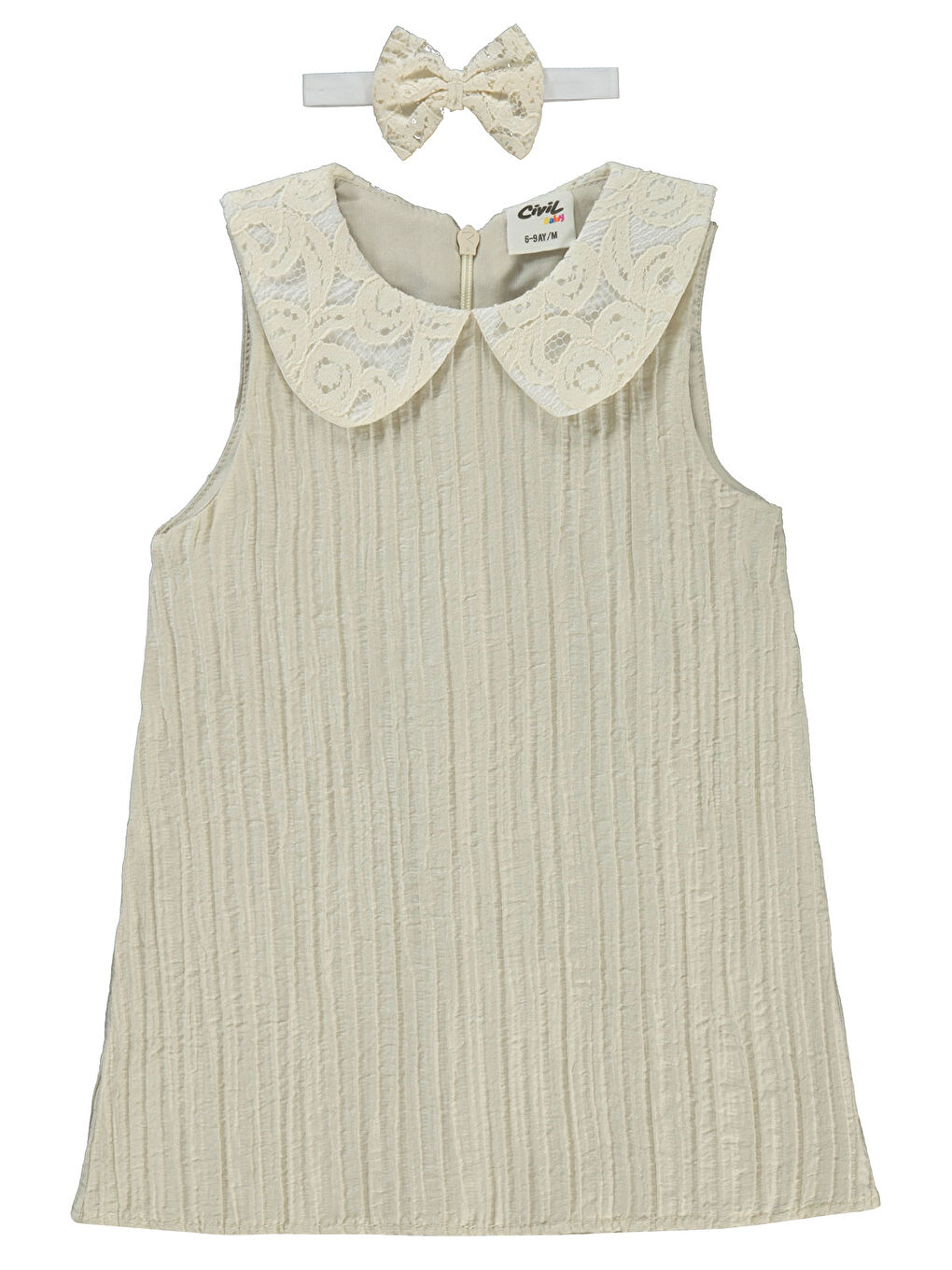 Bej Baby Kız Bebek Elbise 6-18 Ay Taş Rengi