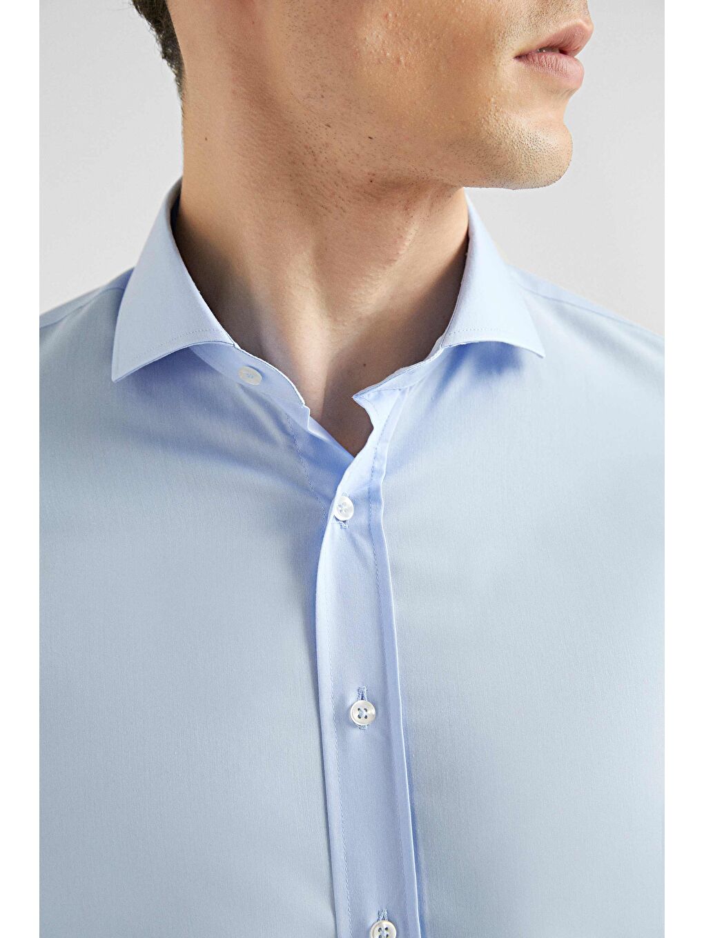 Slim Fit Mavi Nano Care Gömlek-2