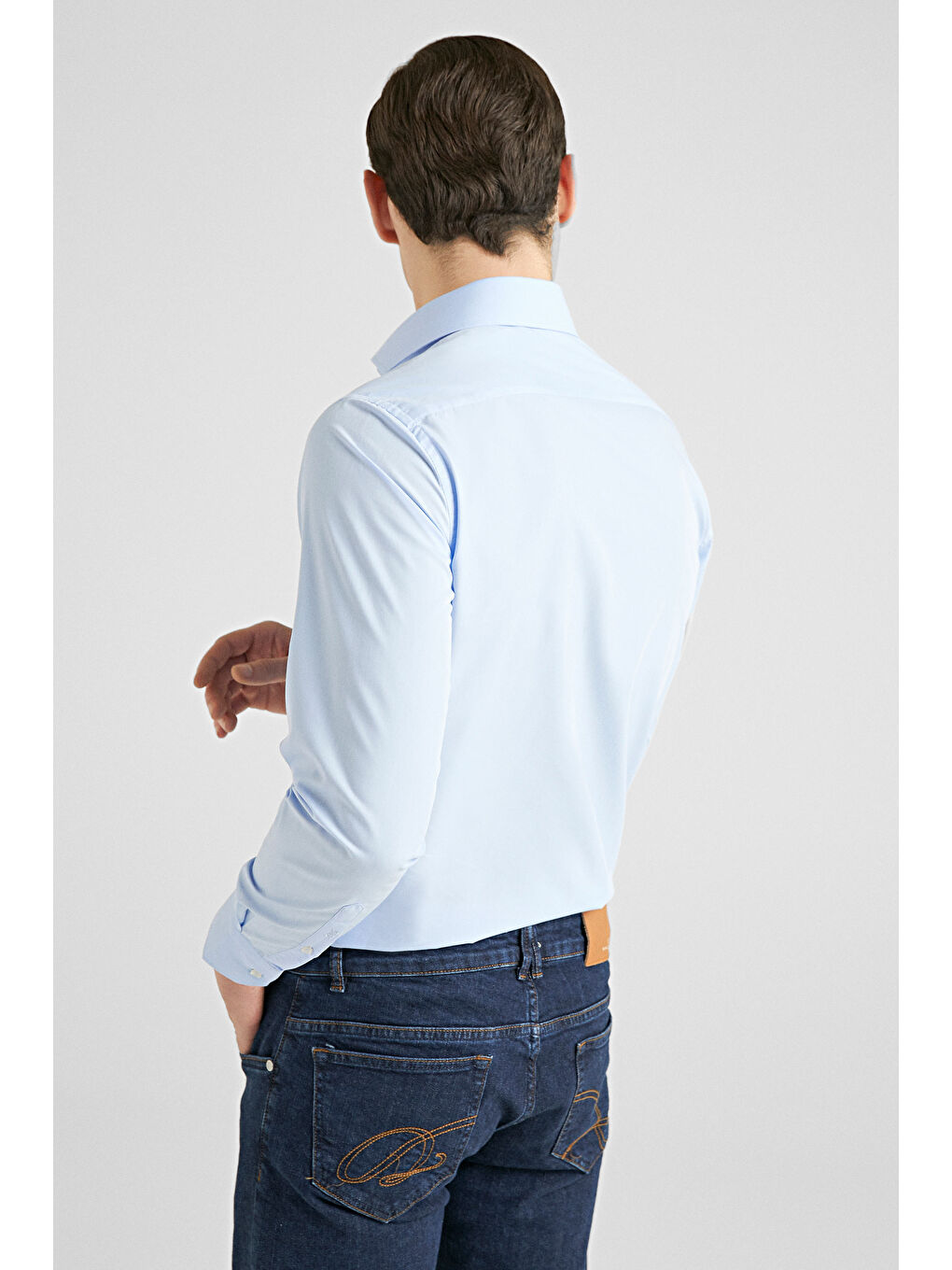 Slim Fit Mavi Nano Care Gömlek-3