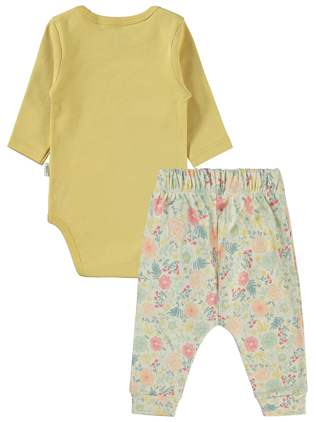 Kahverengi Baby Kız Bebek 3'lü Takım 6-18 Ay Hardal-1