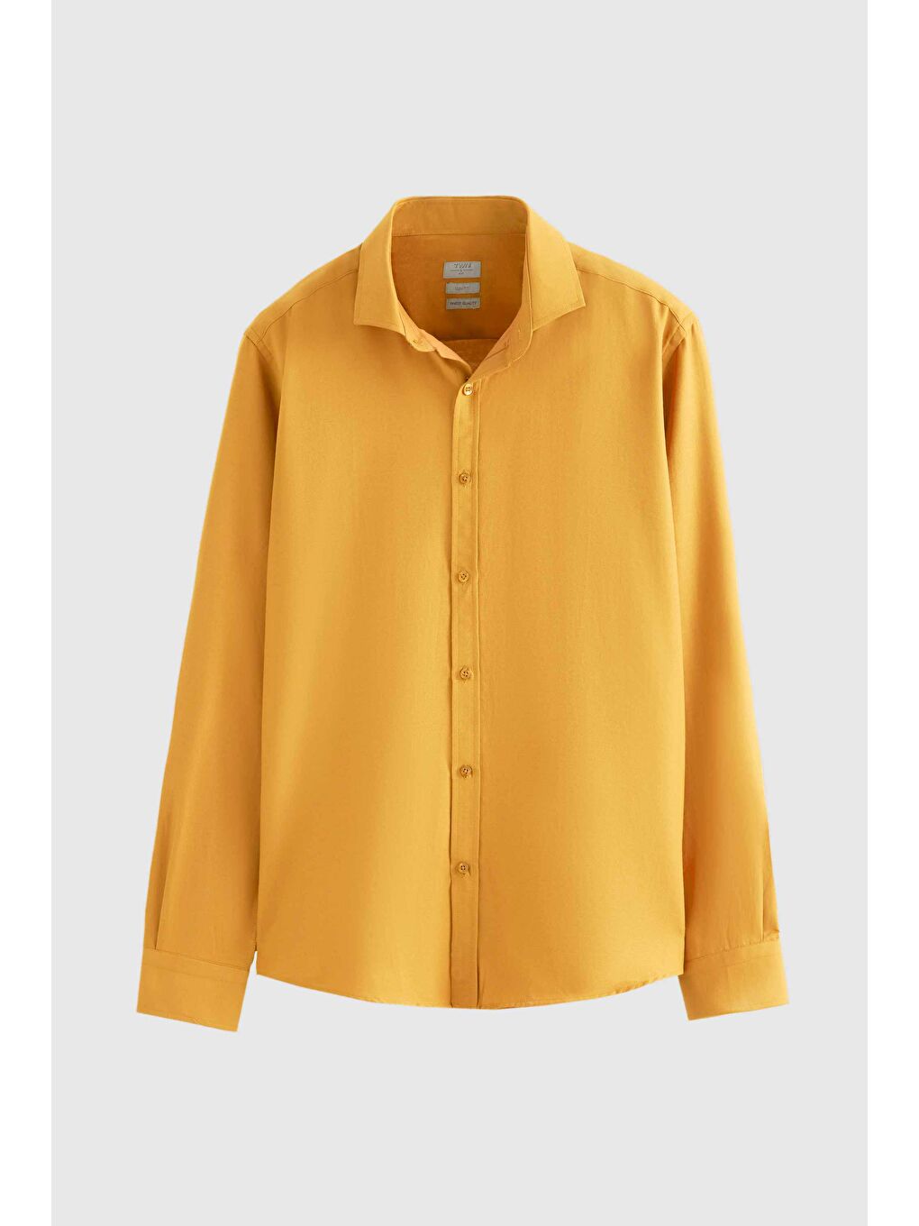 Sarı Slim Fit Hardal Oxford Gömlek-4
