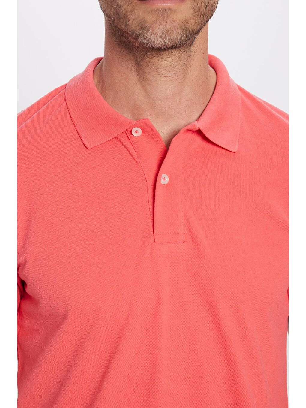 TUDORS Kirmizi Erkek Slim Fit Dar Kesim Pamuklu Yumuşak Dokulu Serin Tutan Kumaş Düz Pike Polo Yaka Tişört - 2