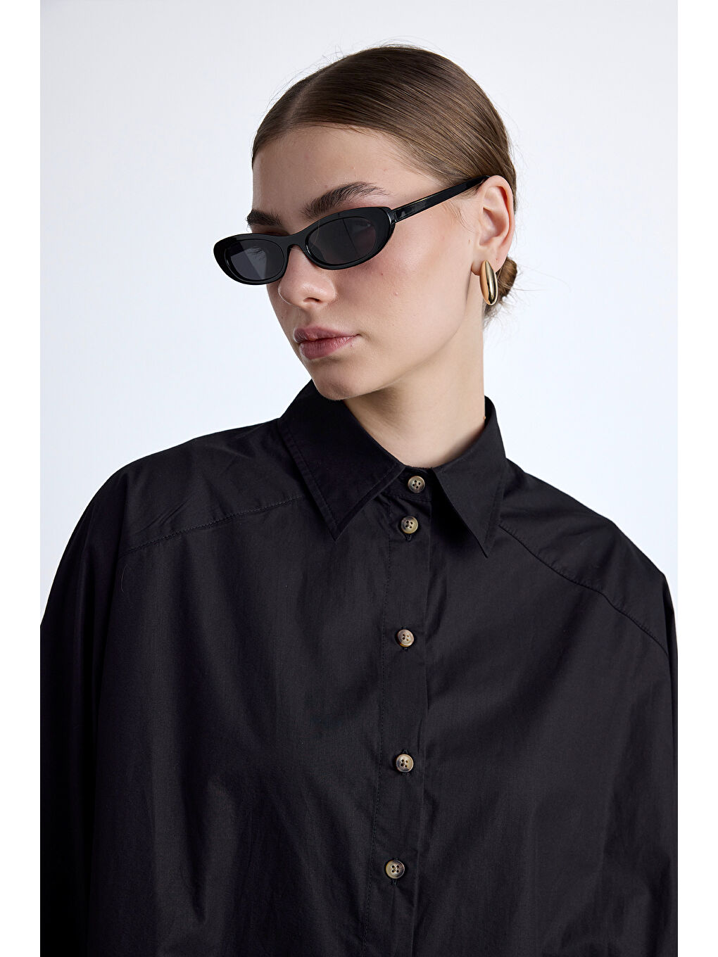 Geniş Kesim Premıum Gömlek Siyah-2