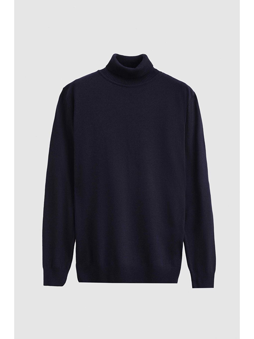 Regular Fit Lacivert Pamuk Karışımlı Balıkçı Yaka Triko Kazak-4