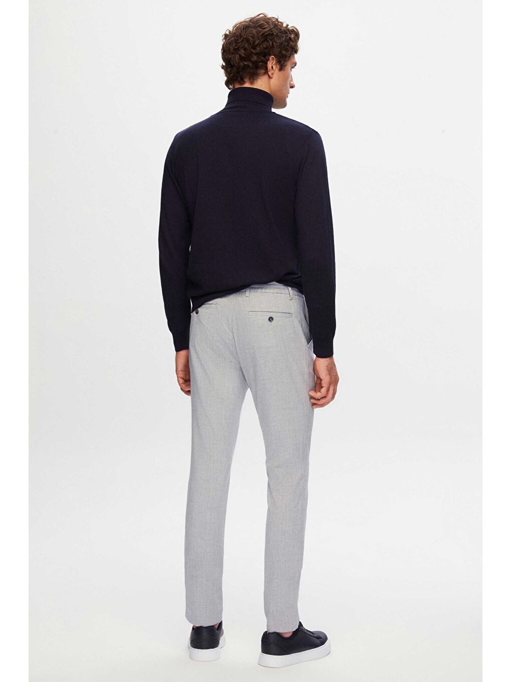 Regular Fit Lacivert Pamuk Karışımlı Balıkçı Yaka Triko Kazak-5