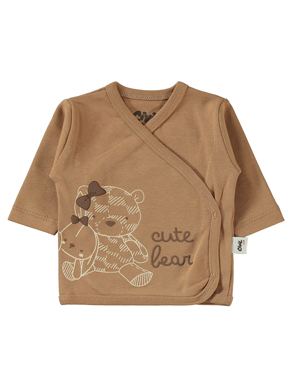 Kahverengi Baby Kız Bebek 4'lü Zıbın Takımları Kahve-1