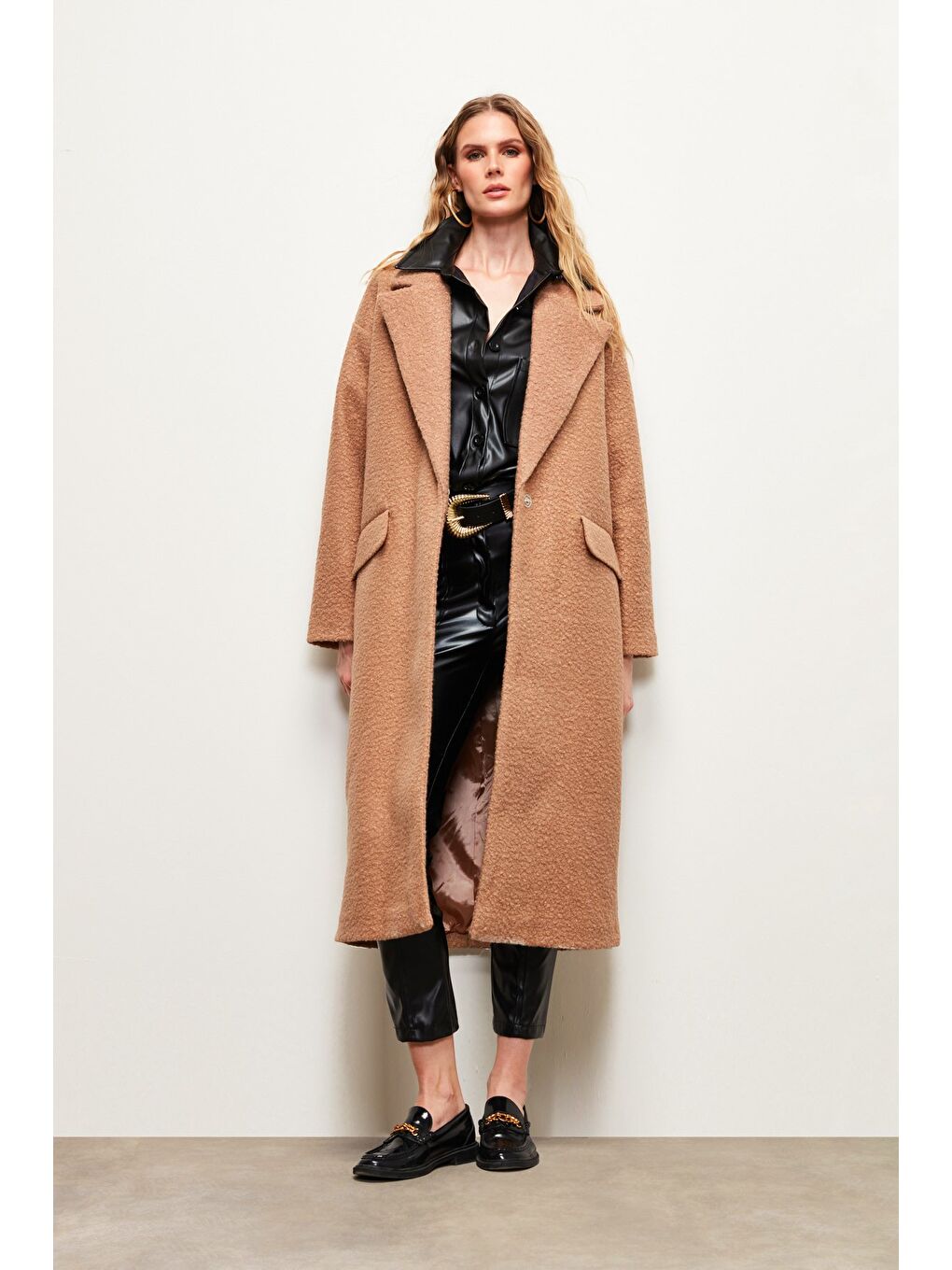 Kahverengi Uzun Buklet Kaban - Camel-3