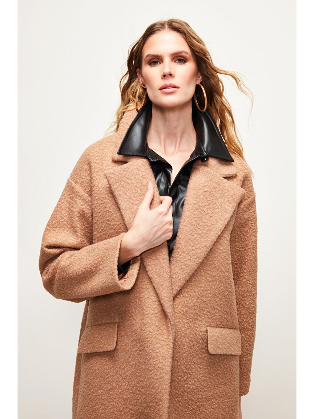 Kahverengi Uzun Buklet Kaban - Camel-5