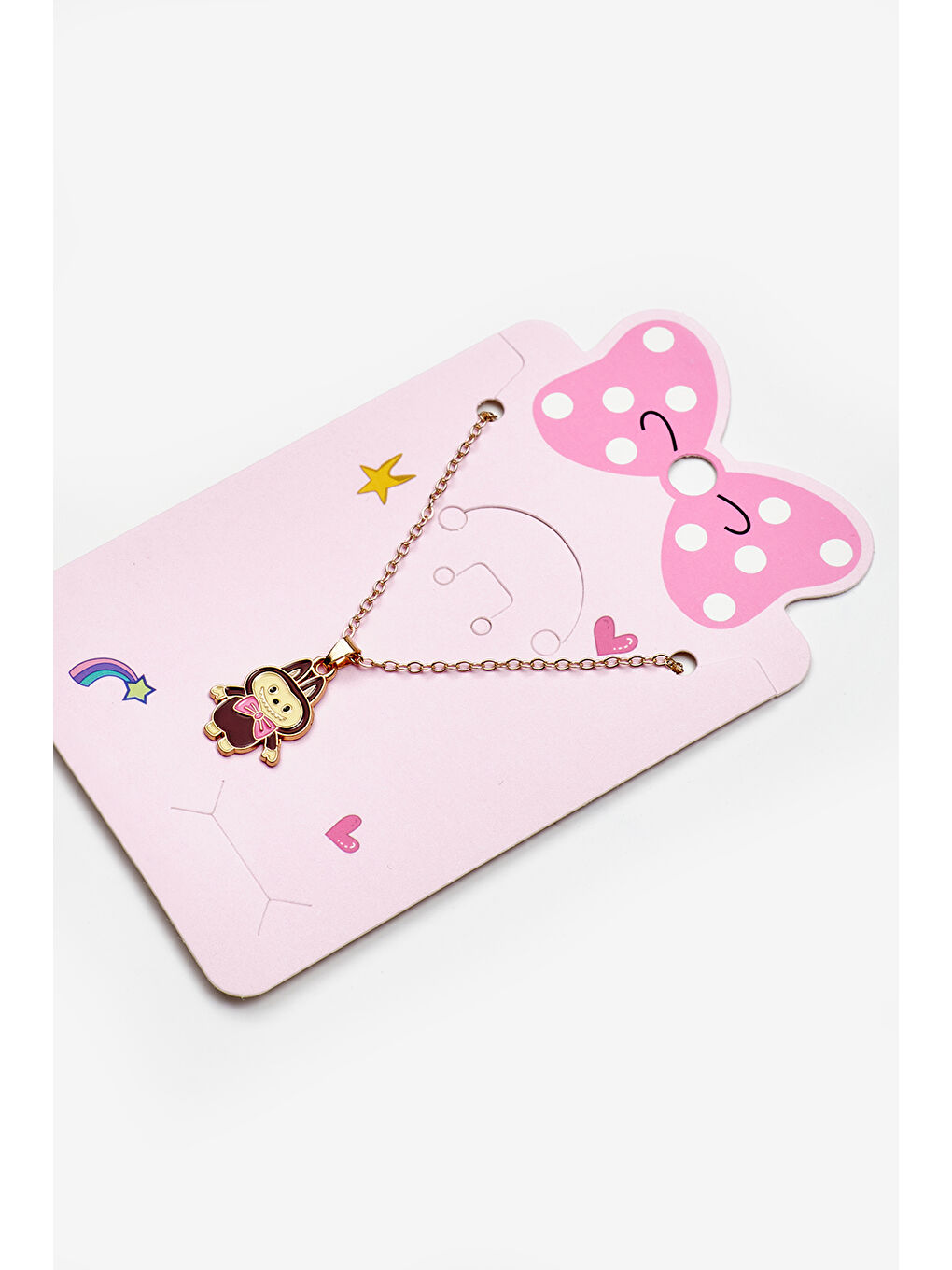 Kahverengi Oyuncak Figürlü Kız Çocuk Kolye-1