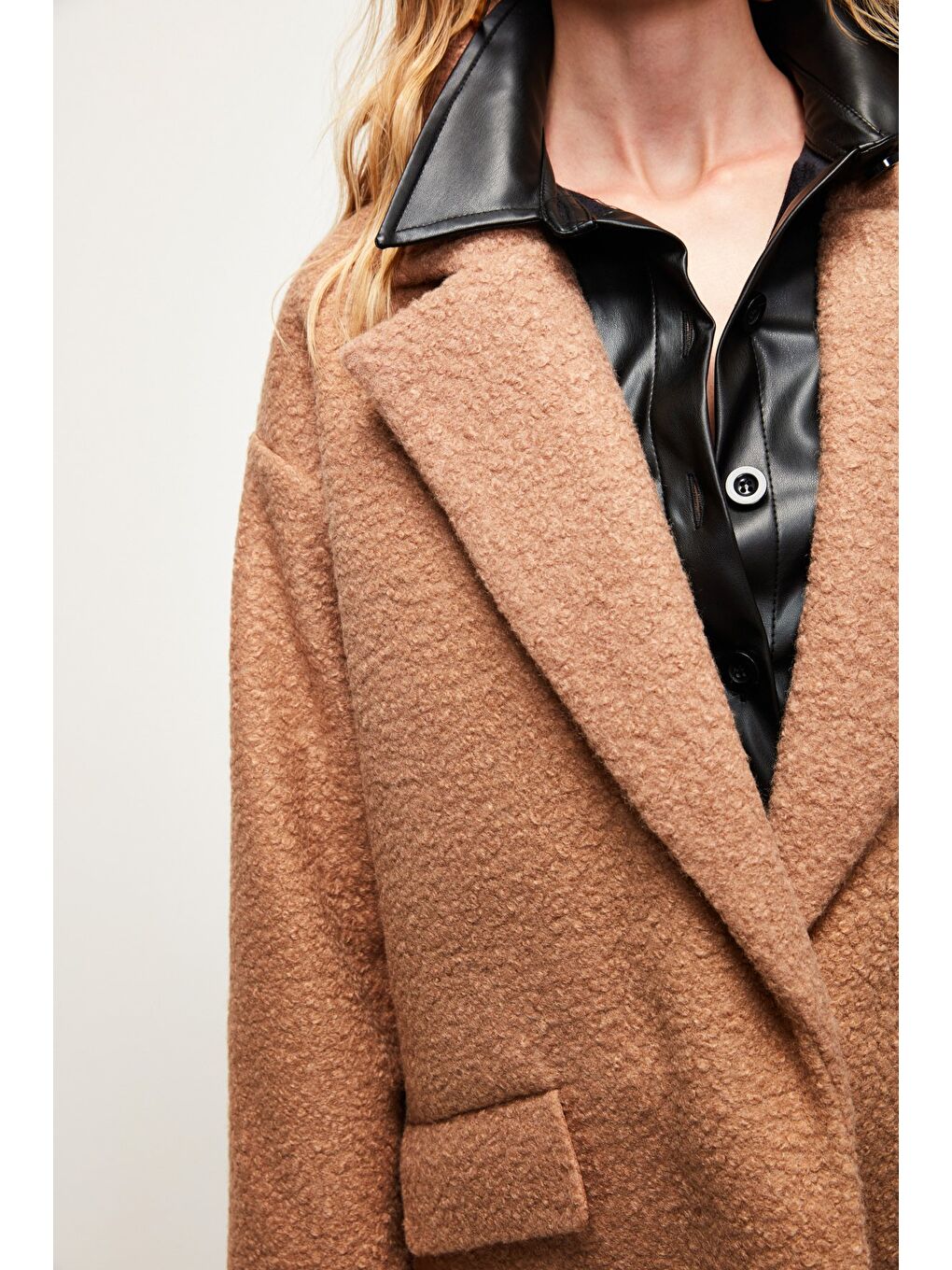 Kahverengi Uzun Buklet Kaban - Camel-6