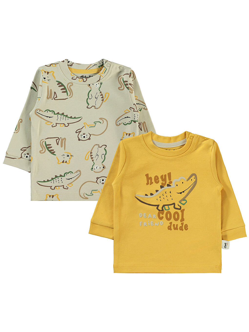 Kahverengi Baby Erkek Bebek 2'li Sweatshirt 6-18 Ay Hardal