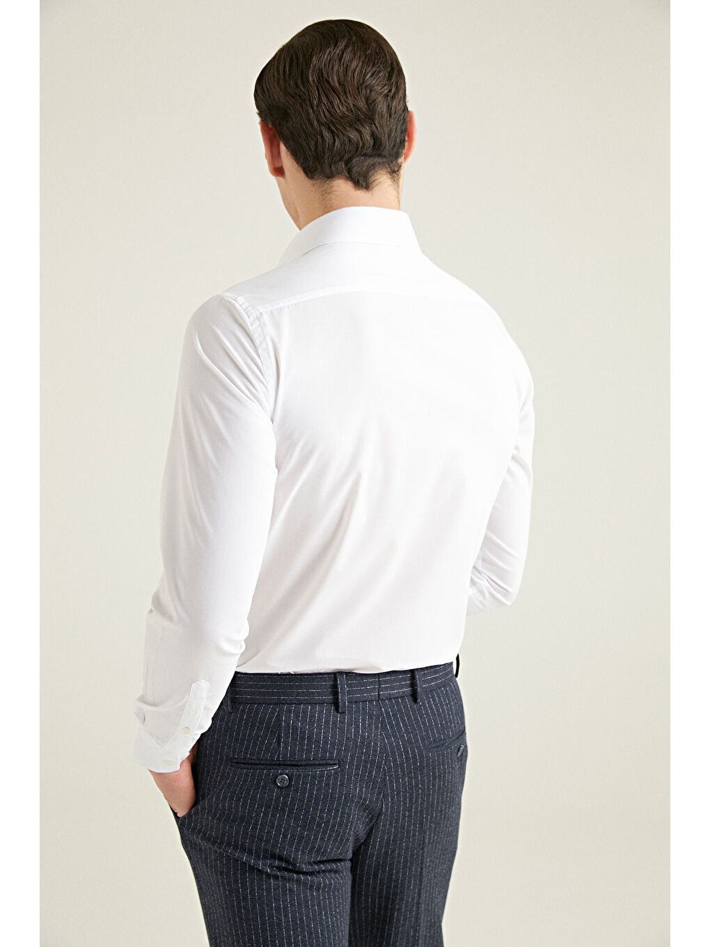 Slim Fit Beyaz Nano Care Gömlek-3