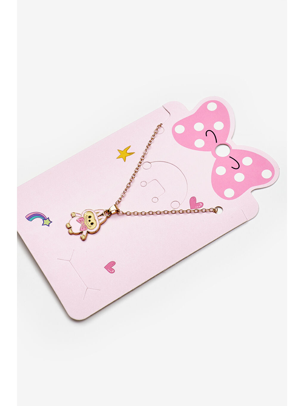 Pembe Oyuncak Figürlü Kız Çocuk Kolye-1