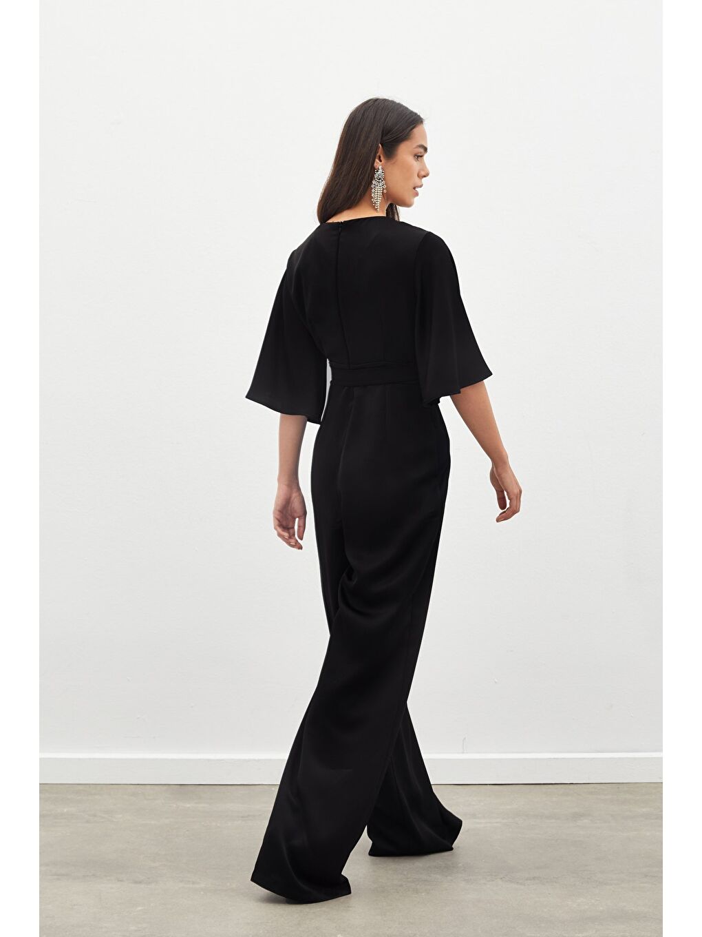 Kemerli Krep Tulum - Siyah-7