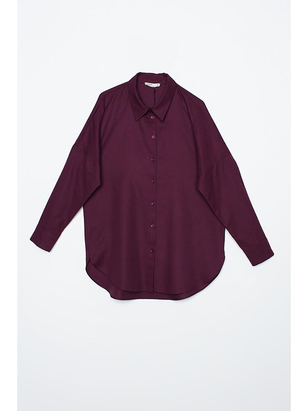 Mürdüm Oversize Basic Gömlek-7