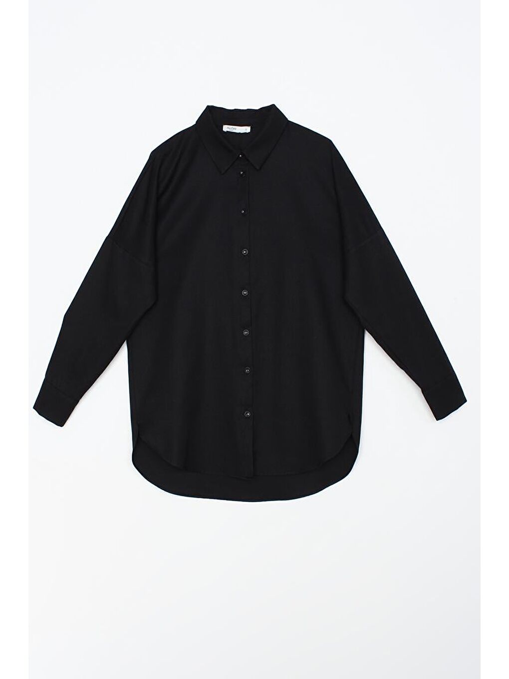 Siyah Oversize Basic Gömlek-5