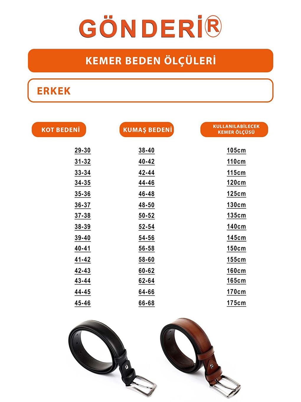 Kahverengi Erkek Kemer 14411-2